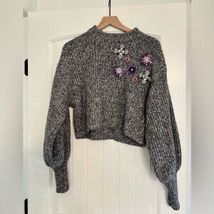 Embellished knit sweater